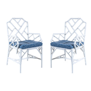 Pair of Bamboo Chippendale Chinoiserie Chairs