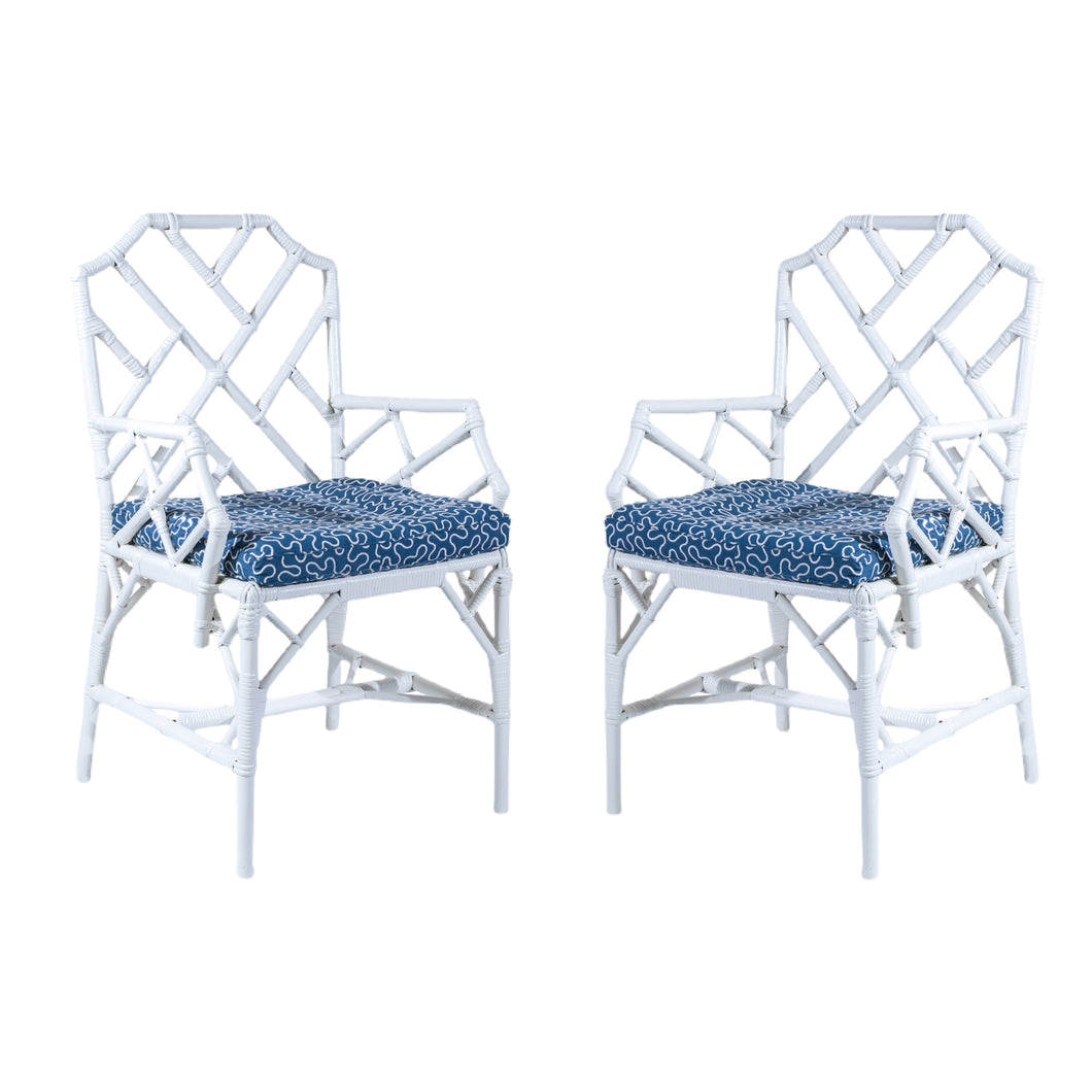 Pair of Bamboo Chippendale Chinoiserie Chairs