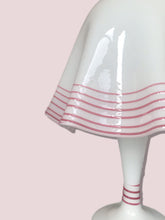 Load image into Gallery viewer, Pair of Vintage Mid-Century Milk Glass Handkerchief Lamps with Pink Glass detail