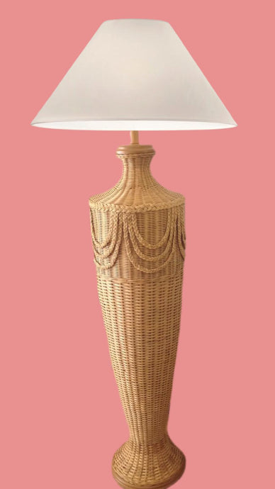 Vintage Rattan Braided Floor Lamp